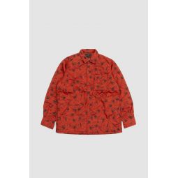 Nylon Quilt Shirt Jacket - Rust