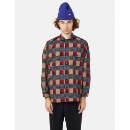 Work Dobby Check Shirt - Patchwork Red/Blue