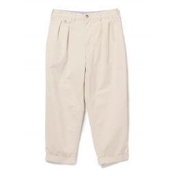 2Pleats Twill Pants - Cement