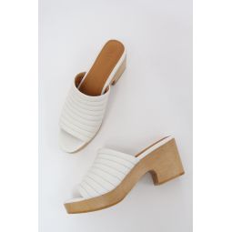 Ribbed Clog Open Toe - Off White