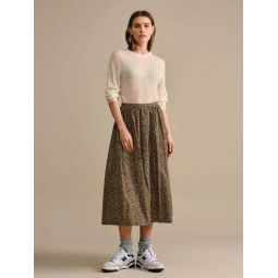 Theresa Floral Skirt - Leopard