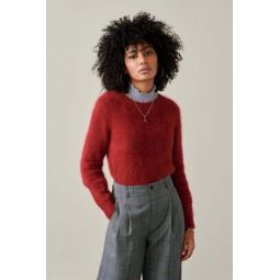 Datti Angora Sweater - Red Dhalia