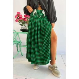 Vinna Skirt - Green Gingham