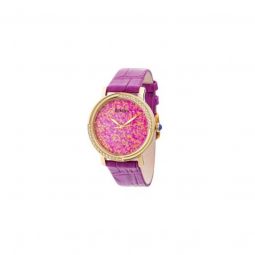 Womens Courtney Genuine Leather Pink Opal Dial