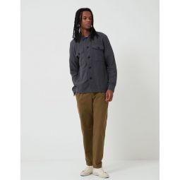 Bhode Cotton Flannel Over Shirt - Charcoal Grey