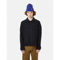 Bhode Boiled Wool Overshirt - Dark Navy Blue