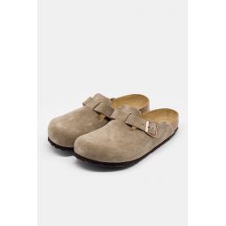 Boston Suede Soft Footbed Mule in Taupe