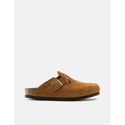 Boston Suede Leather Regular, Soft Footbed Sandals - Mink