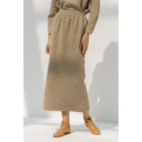 Quilted Long Skirt - Mocha