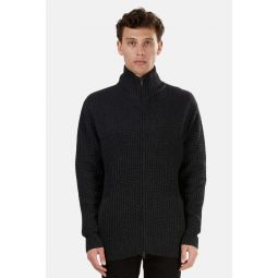 Chunky Full Zip Sweater - Charcoal