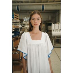 Shell Dress - White/Cobalt