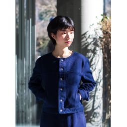Woven Pure Indigo Light Sashiko Jacket