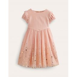 Dip Dye Metallic Party Dress - Provence Dusty Pink / Gold
