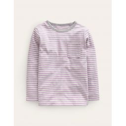 Cosy Brushed Top - Soft Lilac/Ivory