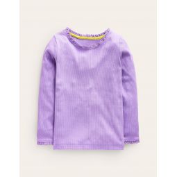 Ribbed Long Sleeve T-Shirt - Parma Violet