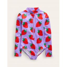 Long-sleeved Swimsuit - Violet Tulip Strawberries
