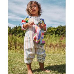 Relaxed Overalls - Ivory Multi Stripe