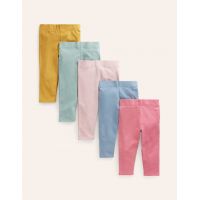 5-Pack Cropped Leggings - Multi Pastel Rainbow
