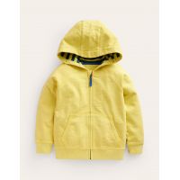 Garment Dye Zip-Through Hoodie - Zest Yellow