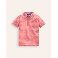 Slubbed-Jersey Polo Shirt - Jam Red/ Vanilla Pod