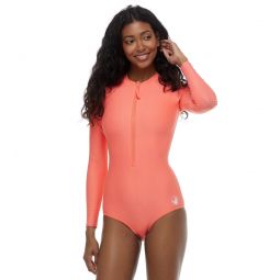Body Glove Womens Smoothies Chanel Long Sleeve One Piece Swimsuit