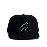 B Logo Wool Snapback cap - Black