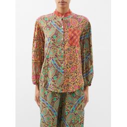 Es Canar paisley-print cotton-blend blouse