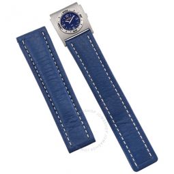 MensLeather Watch Band With Second Time Zone Attachment