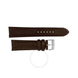 Brown Leather Strap Stainless Steel Tang Buckle 22-20mm
