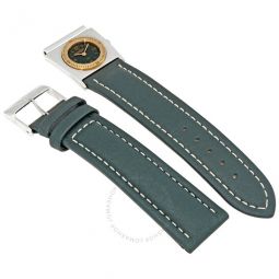 Unisex 20 mm Leather Watch Band With Second Timezone Attachment