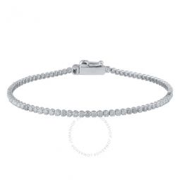 2.00 Carat, Prong Set 10K White Gold Round-cut Lab Grown Diamond Tennis Bracelet (J, VS-SI)