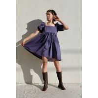 Manon Mini Puff Dress - Minera Blue
