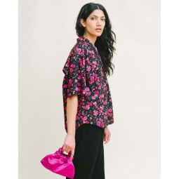Romeo Button Down Top - Abstract Floral