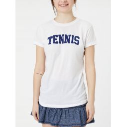 Bubble Womens Classic Tennis T-Shirt - Wh/Navy