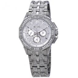 Multifunction Crystal Pave Dial Mens Mens Watch