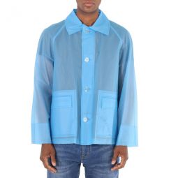Sky Blue Soft-touch Plastic Jacket, Brand Size 44 (US Size 34)