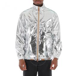 Silver Metallic Sheen Nylon Jacket, Brand Size 50 (US Size 40)