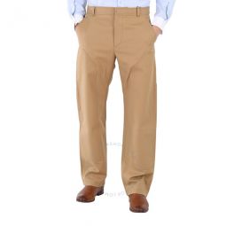 Mens Cotton Twill Tailored Trousers In Warm Walnut, Brand Size 44 (Waist Size 29.5)