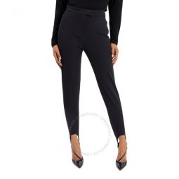 Black Cotton-blend High-waist Tailored Jodhpur Trousers, Brand Size 4 (US Size 2)