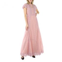 Embroidered Floral Lace Tulle Dress, Brand Size 4 (US Size 2)