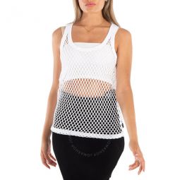 Cotton String Vest In Optic White, Size X-Small
