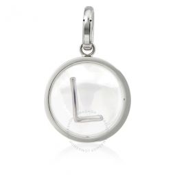 Marbled Resin ‘L Alphabet Charm In Palladium/Mother-Of-Pearl