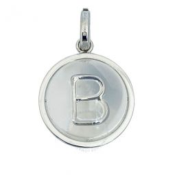Marbled Resin ‘B Alphabet Charm In Palladium/Mother-Of-Pearl