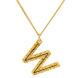 Alphabet W Charm Gold-plated Necklace