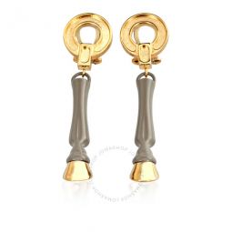 Ladies Gold-plated And Resin Hoof Drop Earrings