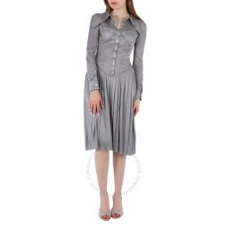 Grey Melange Marcella Pleated Jersey Corset Dress, Brand Size 6 (US Size 4)