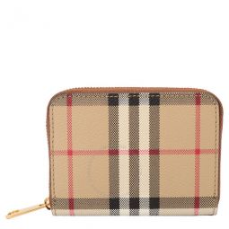 Vintage Check Brown Leather Wallet