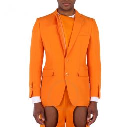 Mens Deep Orange Grain De Poudre English-Fit Tuxedo Jacket, Brand Size 52 (US Size 42)