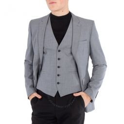 Light Grey Melange Stirling Wool Blazer, Brand Size 48R (US Size 38R)