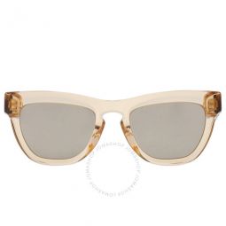 Light Brown Mirrored Gold Square Ladies Sunglasses